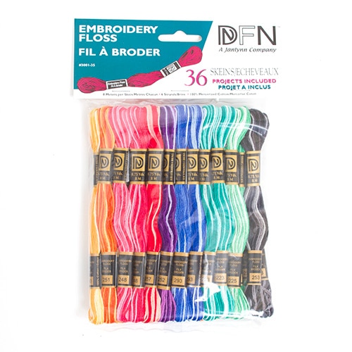 Craft Supplies, Art & School, Janlynn, Embroidery Floss, 36 piece, Variegated, 2259